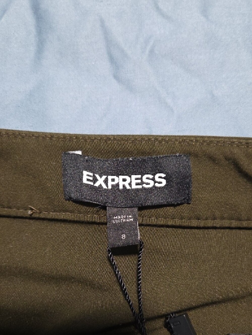 Express Olive Buttoned Mini Skirt - Picture 4 of 5